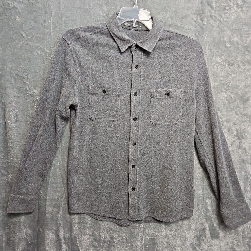 Camden Sweater Shirt Mens Sz Med gray button up long sleeve